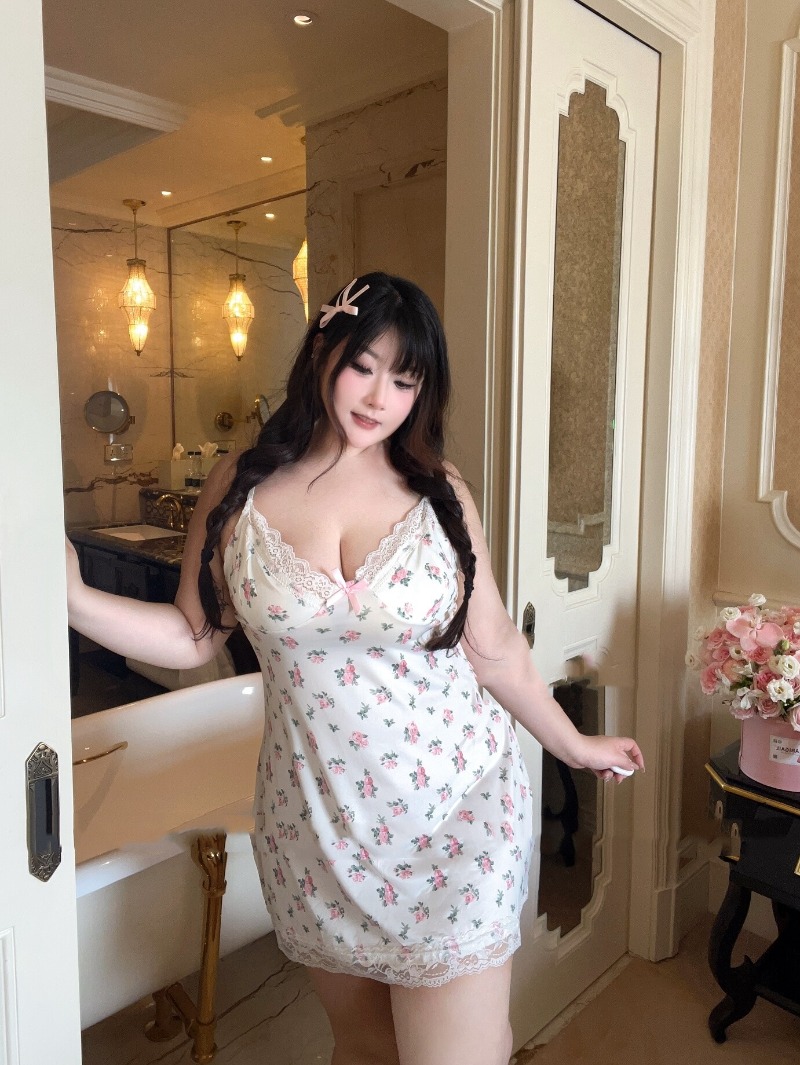 Babydoll Chemise Night - Women's Sexy Plus Size Lingerie Elastic