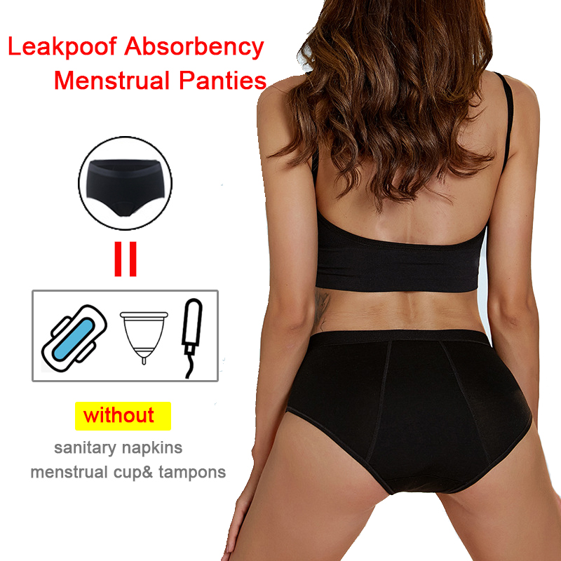 Period Panty Absorbent - 3Pcs Heavy Flow Menstrual Panties 4-Layer