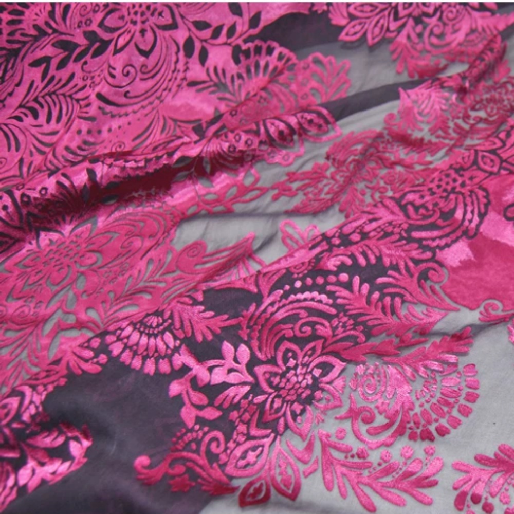 Fashion Large Pink Flower Desi - đánh giá và giá Robe Silk Women