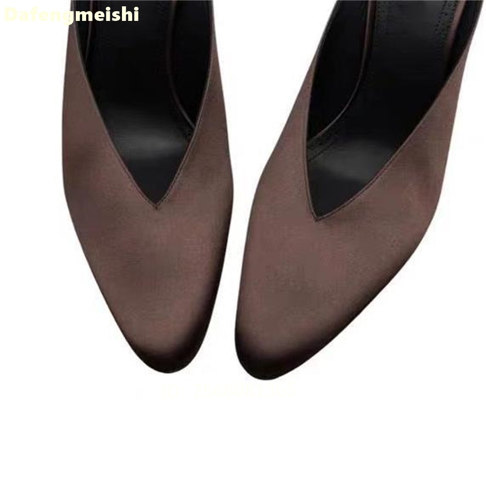 Dark Brown Satin Pointed Toe S - đánh giá và giá Slip Dress Satin