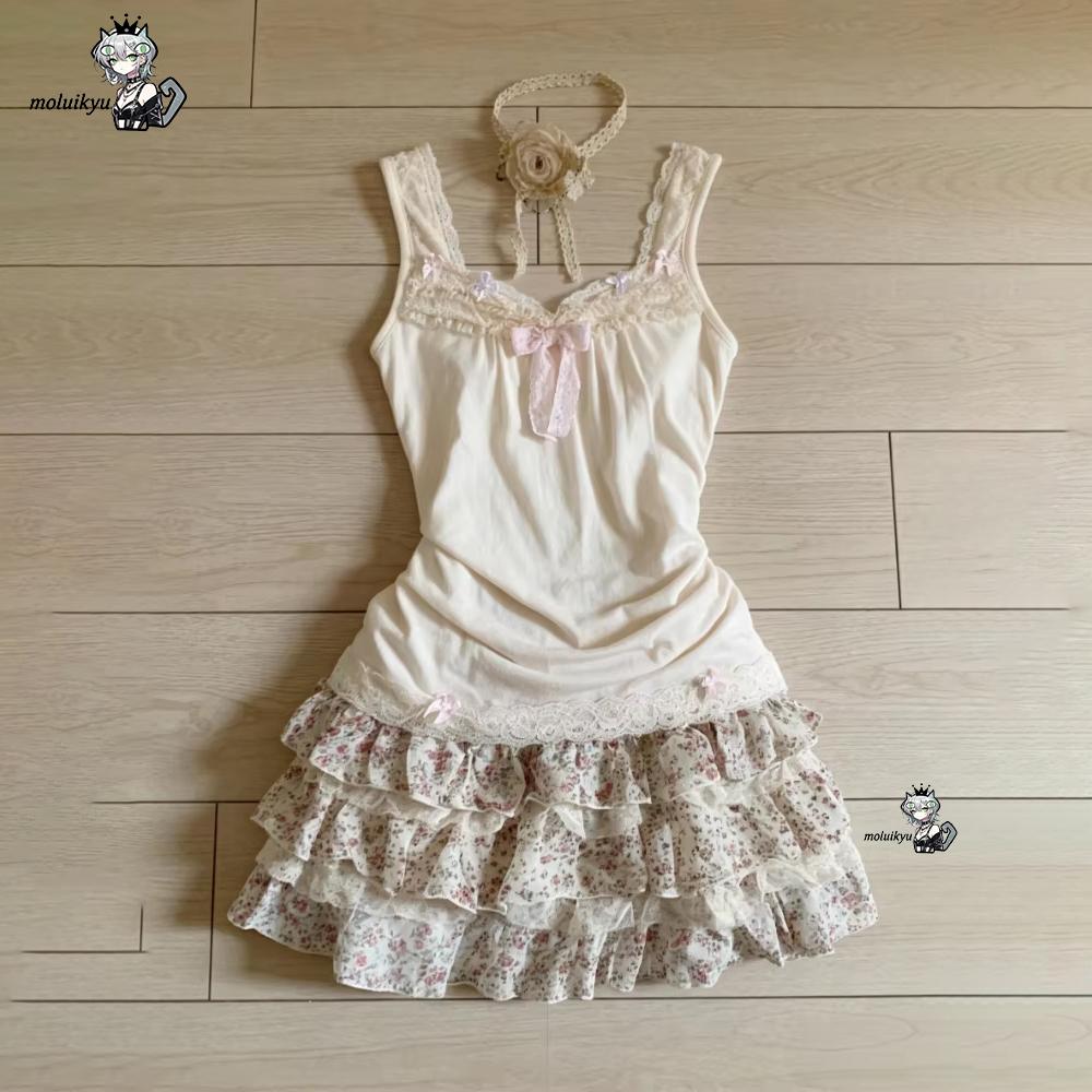 Women Y2K 2Pcs Outfit Set Lace - đánh giá và giá Cami Top Lace