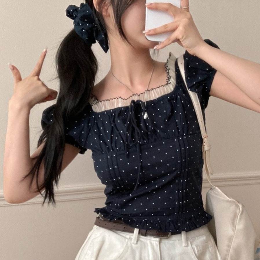 Summer Sweet Bubble Sleeve Pol - đánh giá và giá Corset Waist Cinch