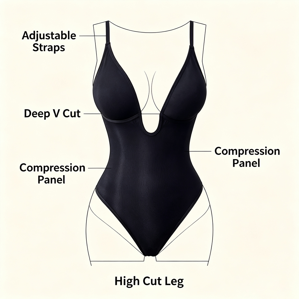 Women Deep V Backless Shapewea - đánh giá và giá Shapewear Bodysuit Firm