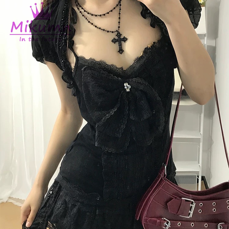 Mikumn Gothic Lolita Black Lac - đánh giá và giá Cami Top Lace