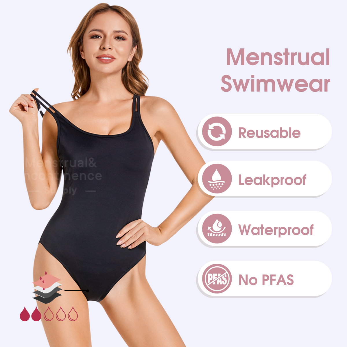 Women's Period Swimwear One Pi - đánh giá và giá Period Panty Absorbent