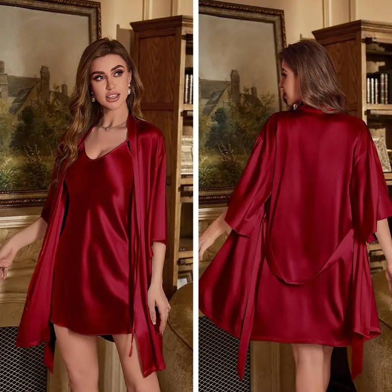 2PC Robe Suit Women Rayon Bath - đánh giá và giá Robe Silk Women
