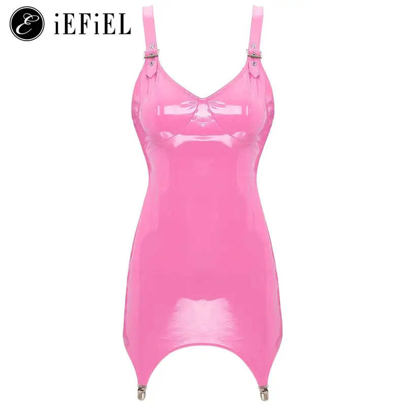 Womens Shiny Metallic PVC Leat - đánh giá và giá Babydoll Chemise Night