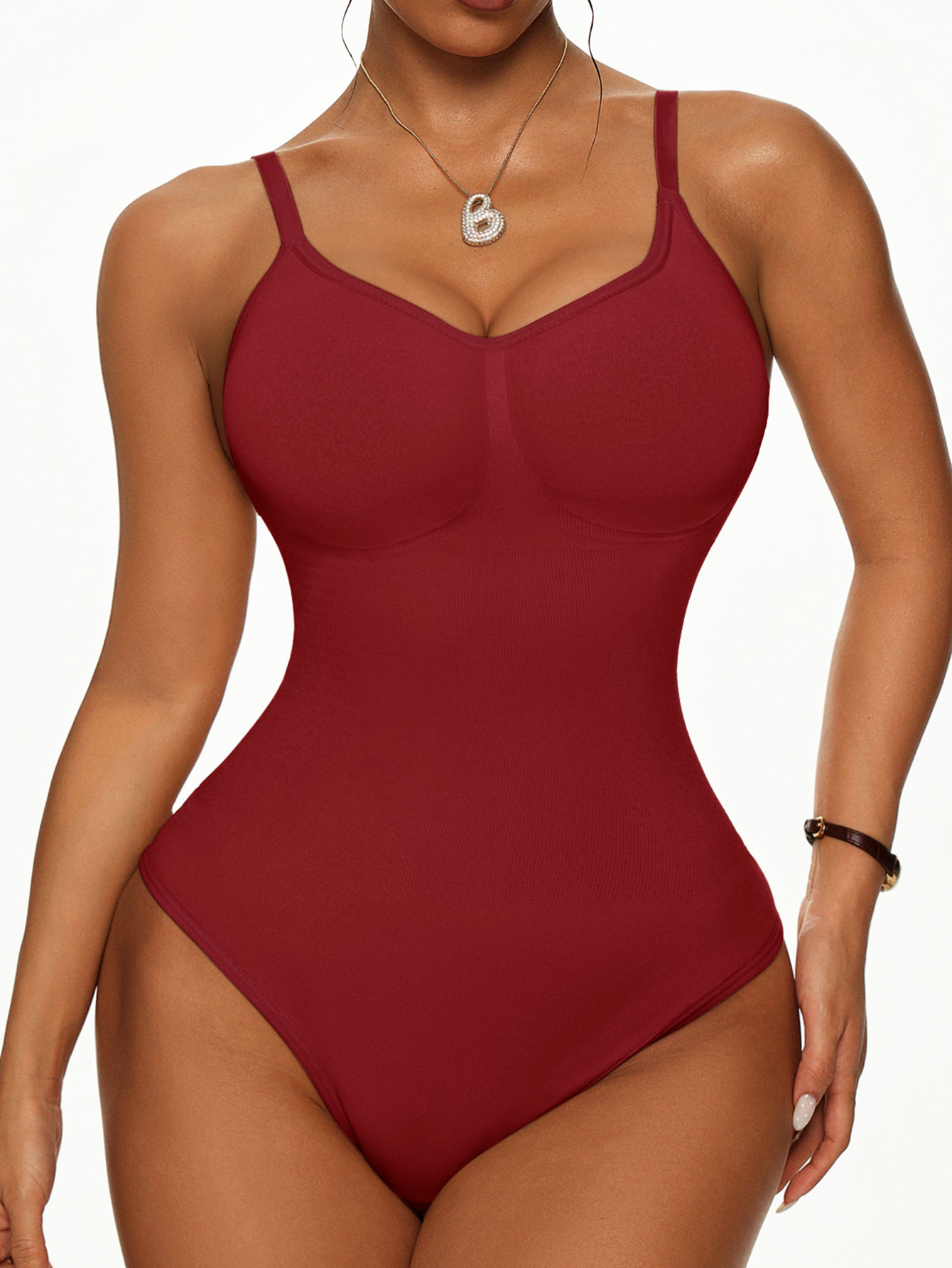 Women's Seamless Ribbed Bodysu - đánh giá và giá Shapewear Bodysuit Firm