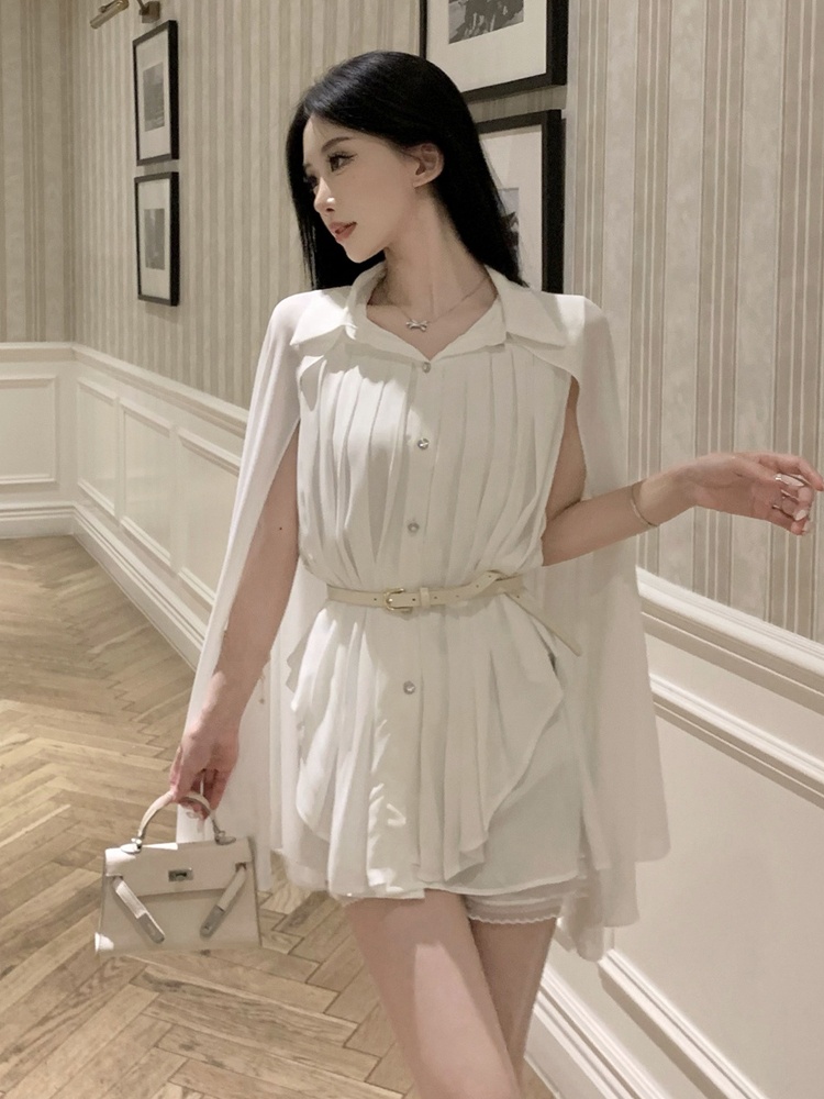 Elegant White Shawl Collar Ple - đánh giá và giá Corset Waist Cinch