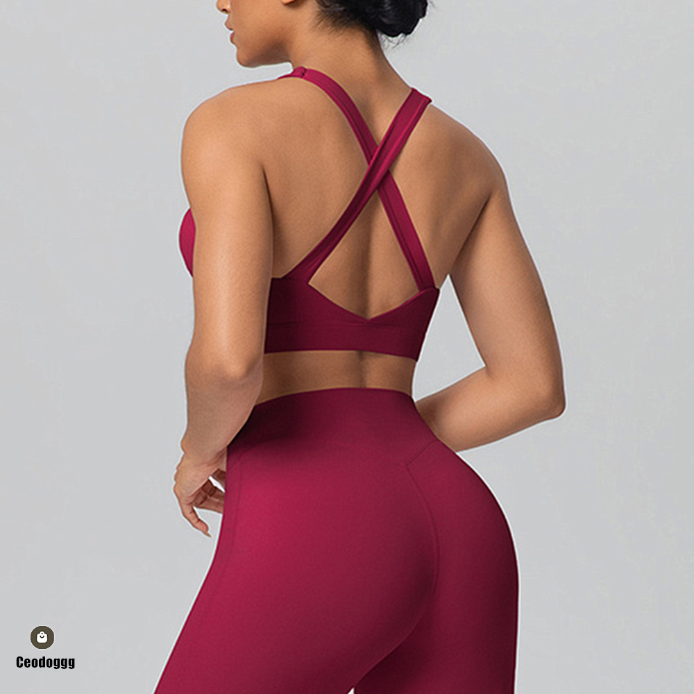 Pad Cross Shoulder Strap Yoga  - đánh giá và giá Sports Bra High Impact